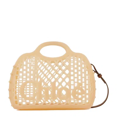 Chloé Cage Leather-trimmed Studded Rubber Shoulder Bag