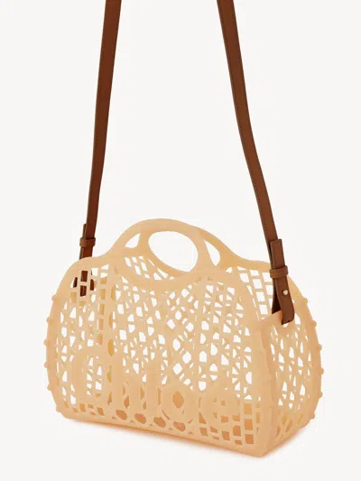 Chloé Cage Leather-trimmed Studded Rubber Shoulder Bag