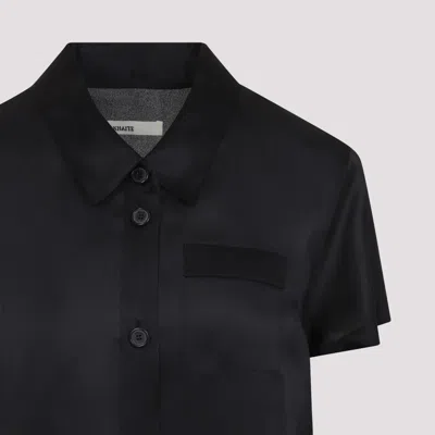 Khaite Effy Button-up Short-sleeve Dress In Black