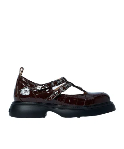 Ganni Brown Everyday Butterfly Mary Jane Loafers