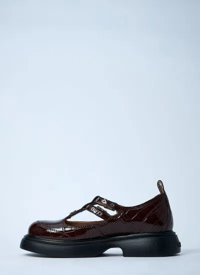 Ganni Brown Everyday Butterfly Mary Jane Loafers