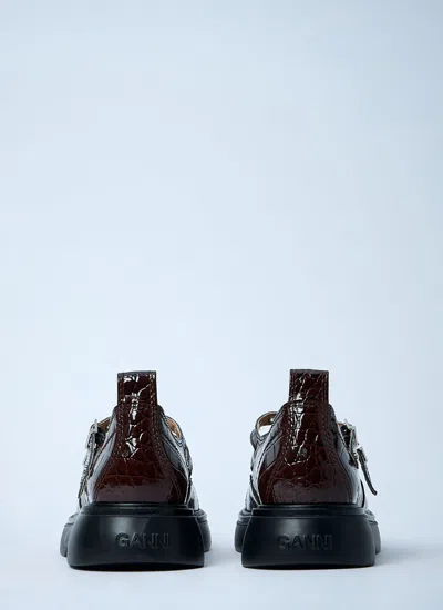 Ganni Brown Everyday Butterfly Mary Jane Loafers