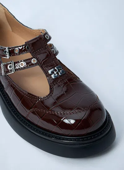 Ganni Brown Everyday Butterfly Mary Jane Loafers