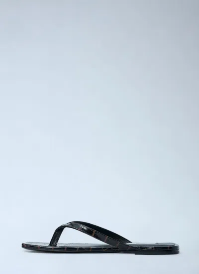 Totême Toteme Leather Thong Sandals In Black
