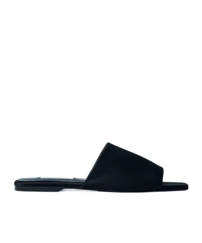 Totême Toteme Women Satin Bandeau Slides In Black