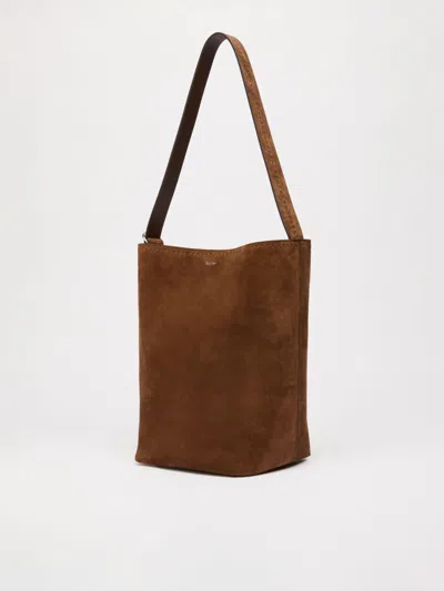 Max Mara Calfskin Shoulder Bag Adjustable Strap In Brown