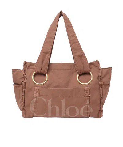 Chloé Medium Plage Tote Bag In Orange
