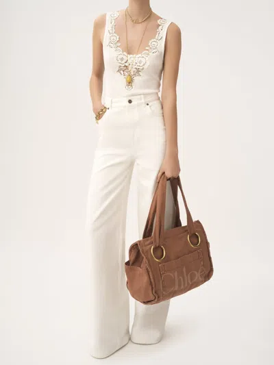 Chloé Medium Plage Tote Bag In Orange