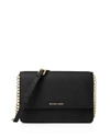 Michael Michael Kors 'large Daniela' Leather Crossbody Bag In Black