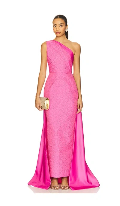 Sau Lee Joslin One-shoulder Gown In Pink