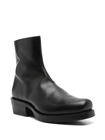 Second / Layer 50mm Leather Ankle Boots In Black