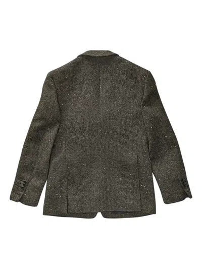 Winnie Ny Herringbone Sequinned Blazer In Black