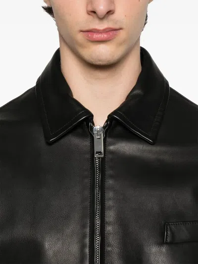 Second / Layer Leather Bomber Jacket
