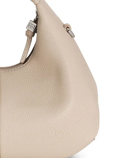 Ganni Women Pink Handbag With Removable Shoulder Strap And Pendant With Logo In Ecoleather Woman