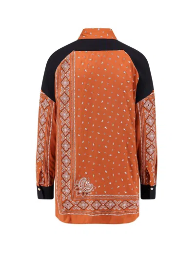 Pinko Clocks Viscose Shirt With Bandana Print In Multi