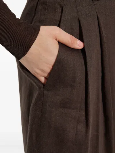 Helmut Lang High-waisted Belted Trousers In Burgundy