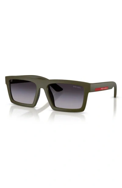 Prada Linea Rossa 55mm Rectangular Sunglasses