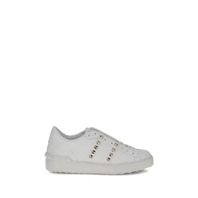 Valentino White Rockstud-embellished Low-top Sneakers