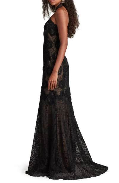 Tadashi Shoji Chr25356l Fitted Long Formal Prom Evening Dress In Brown