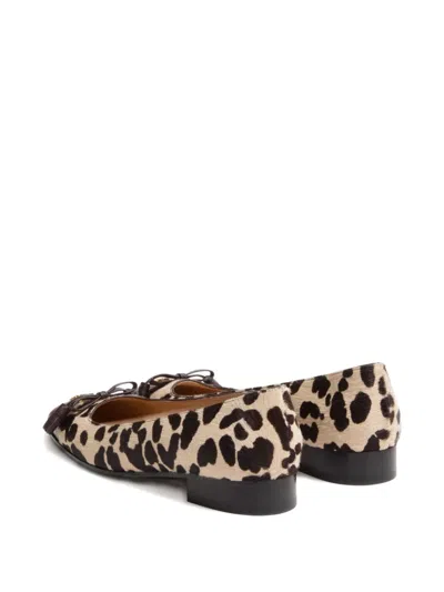 Valentino Garavani Ballerina Leather-trimmed Leopard-print Calf Hair Flats In Multi
