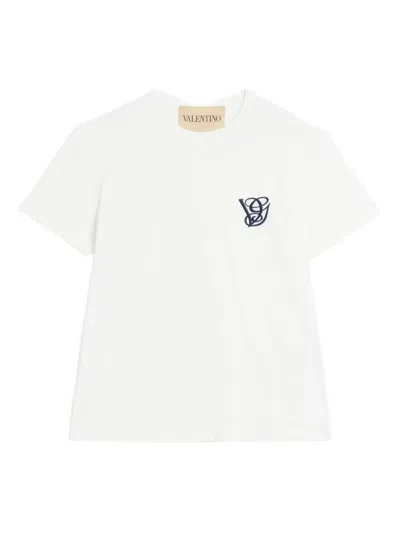 Valentino Cotton T-shirt With Vg Patch In White