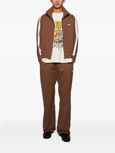 Rhude Hampton Zip-up Track Jacket In Taupe