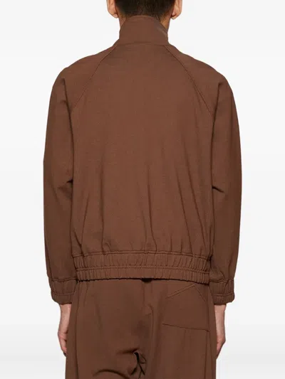 Rhude Hampton Zip-up Track Jacket In Taupe