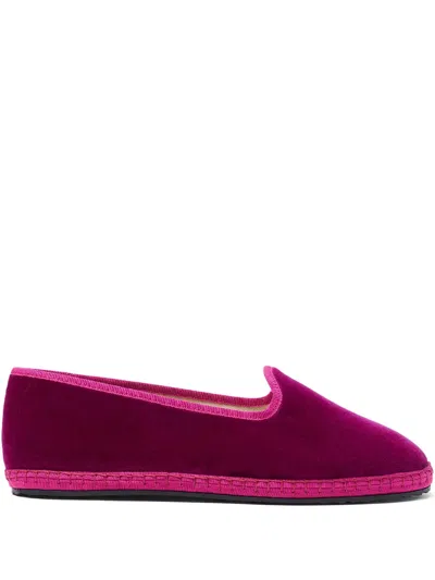 Scarosso Valentina Velvet Flat Shoes In Pink