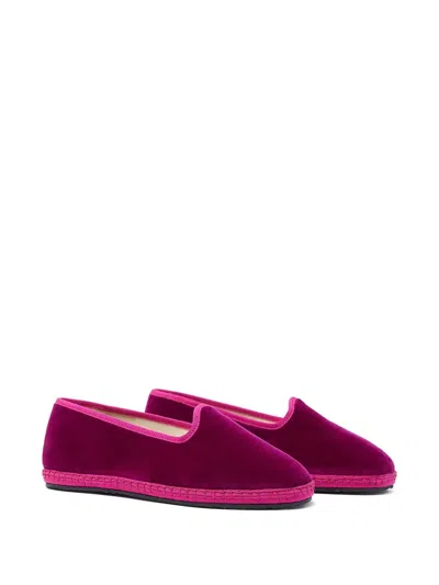 Scarosso Valentina Velvet Flat Shoes In Pink