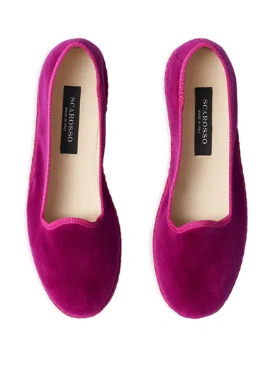 Scarosso Valentina Velvet Flat Shoes In Pink