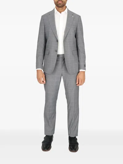 Scotch & Soda Regular Fit Grey Plaid Wool Suit