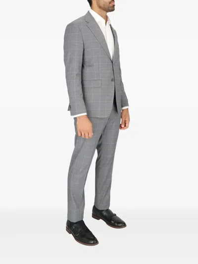 Scotch & Soda Regular Fit Grey Plaid Wool Suit