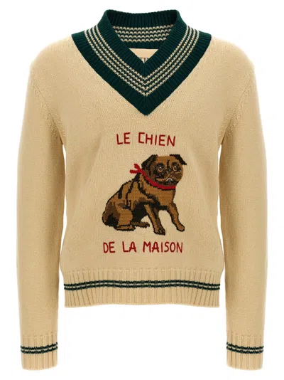 Valentino Garavanile Chien De La Maison Sweater In Neutral