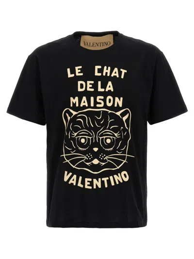 Valentino Chat De La Maison Cotton T-shirt In Black
