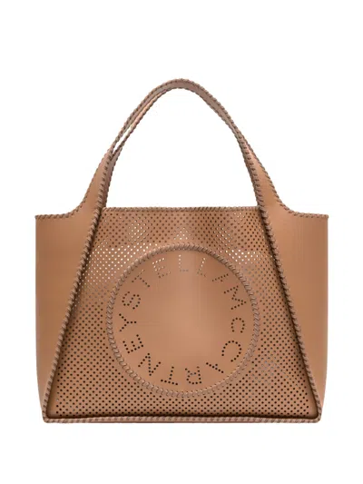 Stella Mccartney Perforated Logo Faux Leather Tote Bag