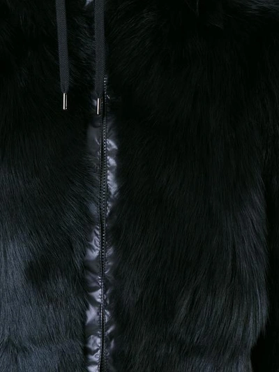 Shop Kru Fur Reversible Hooded Jacket In Black