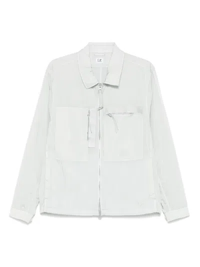 C.p. Company Zip-up Bomber Jacket In White