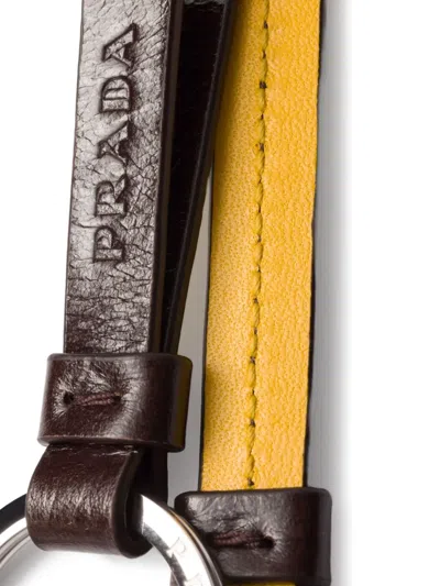 Prada Textured Keychain In Yellow
