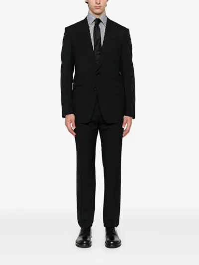 Tom Ford Shelton Single-breasted Wool Suit Clothing In Black