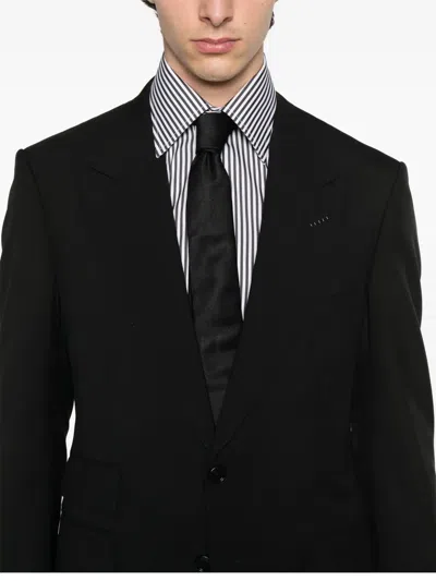 Tom Ford Shelton Single-breasted Wool Suit Clothing In Black