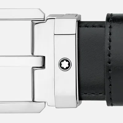 Montblanc Leather Reversible Pin Buckle Belt In Black,brown