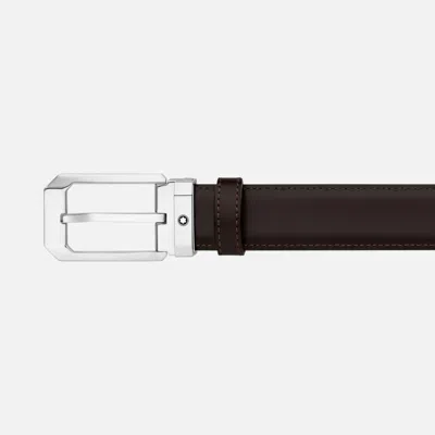 Montblanc Leather Reversible Pin Buckle Belt In Black,brown