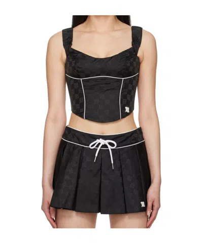 Misbhv Fitted Off-the-shoulder Textured Corset Top