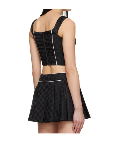 Misbhv Fitted Off-the-shoulder Textured Corset Top