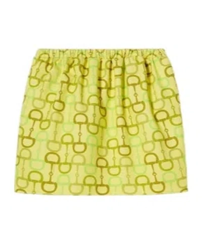 Gucci Horsebit Print Skirt Skirts Yellow In Green