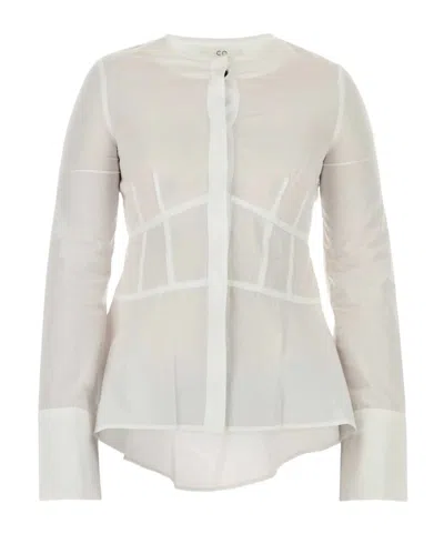 Co Poplin Shirt With Long Sleeves And Peplum Hem