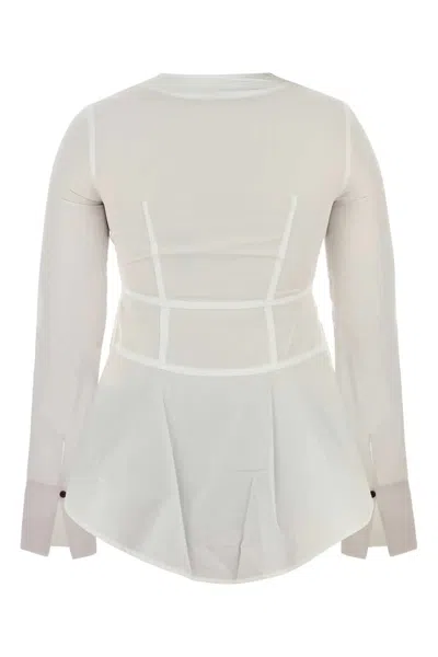 Co Poplin Shirt With Long Sleeves And Peplum Hem