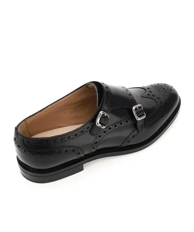 Church's Brushed Leather Full Brogue Derbies In Black