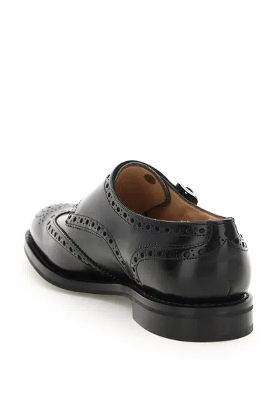 Church's Brushed Leather Full Brogue Derbies In Black