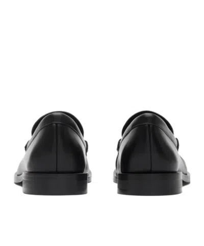 Burberry Leather Penny Loafers In Black